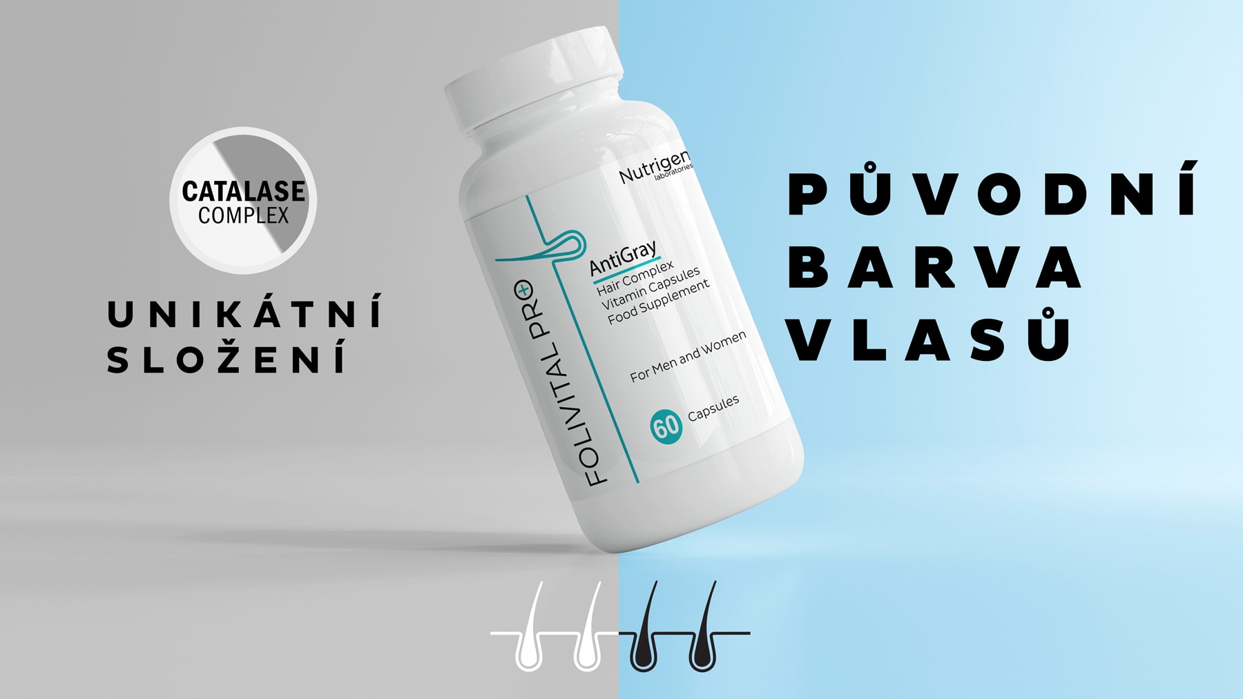 Folivital PRO vitamíny proti šedivým vlasům